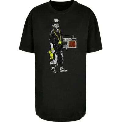 Dames-T-shirt oversized boyfriend Merchcode Brandalised - Boy With Teddy Noir M Dames-T-shirt oversized boyfriend Merchcode Brandalised - Boy With Teddy Noir M