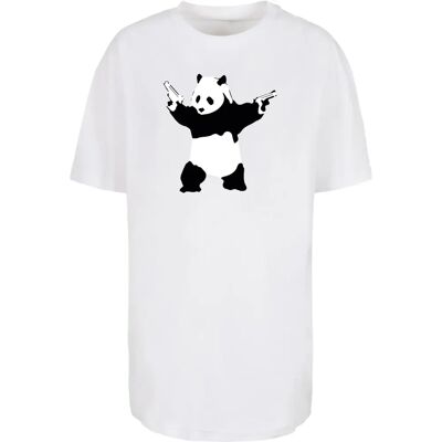 Dames-T-shirt oversized boyfriend Merchcode Brandalised - Panda Guns Blanc M Dames-T-shirt oversized boyfriend Merchcode Brandalised - Panda Guns Blanc M