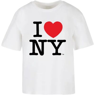 Dames-T-shirt Merchcode I Love NY Blanc L Dames-T-shirt Merchcode I Love NY Blanc L