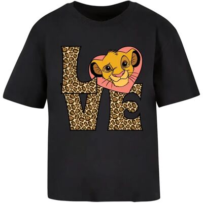 Dames-T-shirt Merchcode Simba Love Noir L Dames-T-shirt Merchcode Simba Love Noir L
