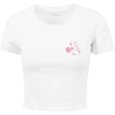 Dames-T-shirt Merchcode Minnie Mouse Wink Blanc L Dames-T-shirt Merchcode Minnie Mouse Wink Blanc L