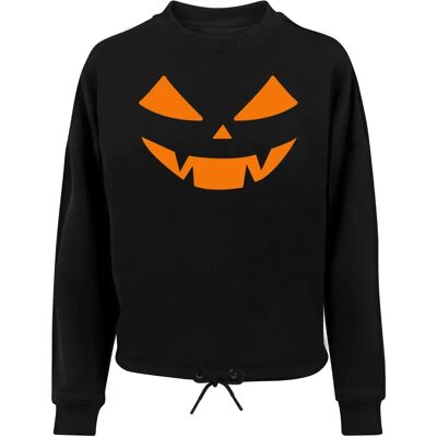 Damesoversized sweatshirt Merchcode Halloween - Pumpkin Face Noir L Damesoversized sweatshirt Merchcode Halloween - Pumpkin Face Noir L