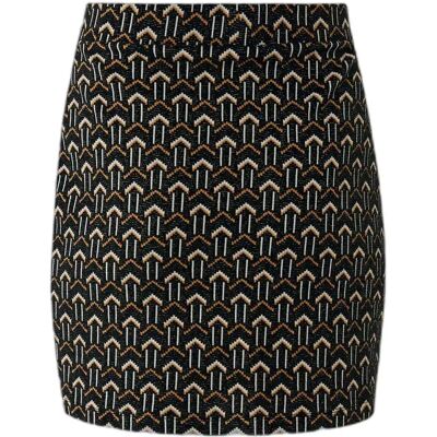 Jupe in jacquard met geometrisch patroon voor vrouwen Mexx Noir L Jupe in jacquard met geometrisch patroon voor vrouwen Mexx Noir L