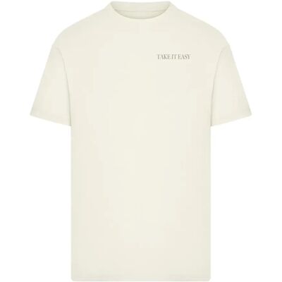 T-shirt Mister Tee Take It Easy Blanc M T-shirt Mister Tee Take It Easy Blanc M