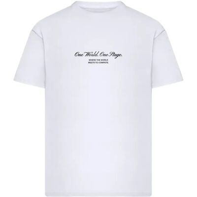 Oversized T-shirt Mister Tee One World One Stage Blanc L Oversized T-shirt Mister Tee One World One Stage Blanc L