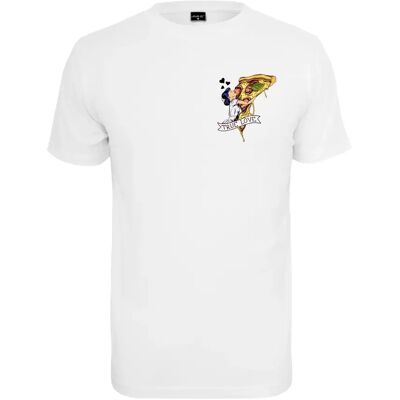 T-shirt Mister Tee Pizza Love Blanc XS T-shirt Mister Tee Pizza Love Blanc XS