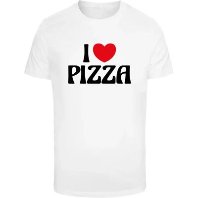 T-shirt Mister Tee Love Pizza Blanc S T-shirt Mister Tee Love Pizza Blanc S
