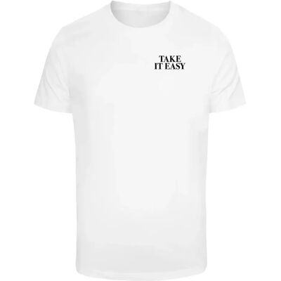 T-shirt Mister Tee Take It Easy Palm Paradise Blanc M T-shirt Mister Tee Take It Easy Palm Paradise Blanc M