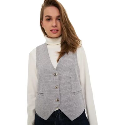 Dames kostuumvest Moodo Z-KA-4808 Gris L Dames kostuumvest Moodo Z-KA-4808 Gris L