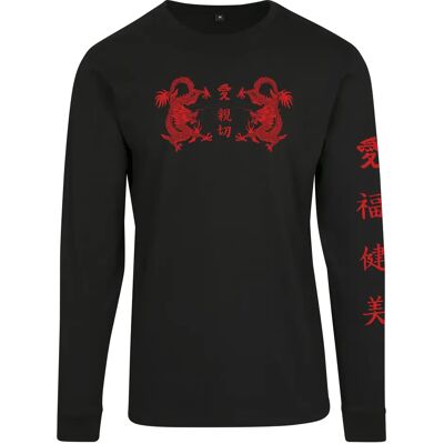 Dames-T-shirt Mister Tee chinee letter longleeve Noir XS Dames-T-shirt Mister Tee chinee letter longleeve Noir XS