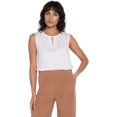 Blouse met decoratieve hals vrouw Nife Blanc 36 Blouse met decoratieve hals vrouw Nife Blanc 36