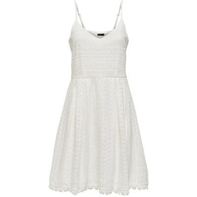Vrouwen kant korte jurk Only Helena Blanc 36 Vrouwen kant korte jurk Only Helena Blanc 36