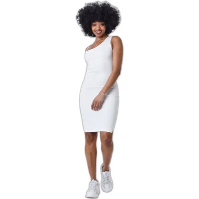 Asymmetrische strapless jurk voor dames Project X Paris Blanc L Asymmetrische strapless jurk voor dames Project X Paris Blanc L