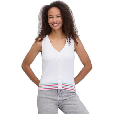 Damesgilet Ragwear Dianka Blanc L Damesgilet Ragwear Dianka Blanc L