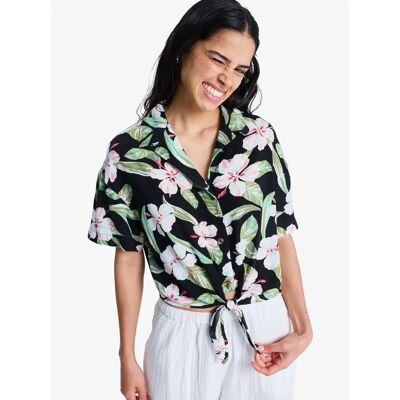 Vrouwenblouse Roxy Sweet Printed Noir L Vrouwenblouse Roxy Sweet Printed Noir L