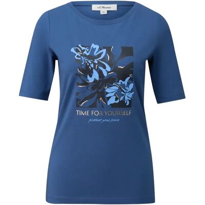 T-shirt met bedrukking vooraan vrouw s.Oliver Bleu 36 T-shirt met bedrukking vooraan vrouw s.Oliver Bleu 36