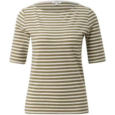 Gestreept slim-fit T-shirt met slubstructuur voor vrouw s.Oliver Vert 34 Gestreept slim-fit T-shirt met slubstructuur voor vrouw s.Oliver Vert 34