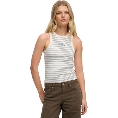 Damestanktop Superdry Essential Logo Str Blanc L Damestanktop Superdry Essential Logo Str Blanc L