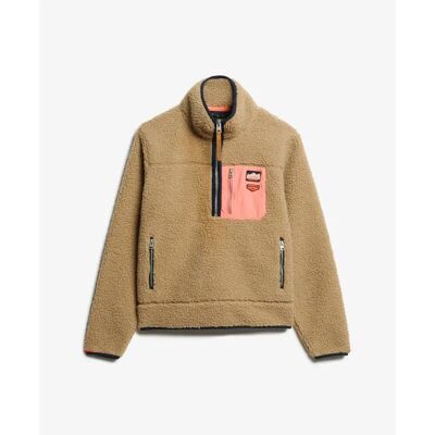 Dame fleece met halve ritssluiting Superdry Vintage Marron XS Dame fleece met halve ritssluiting Superdry Vintage Marron XS