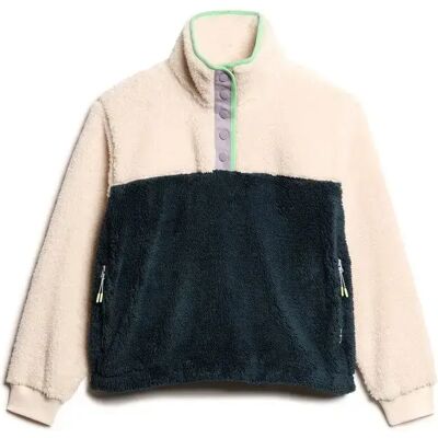 Damesfleece Superdry Mash Up Blanc L Damesfleece Superdry Mash Up Blanc L