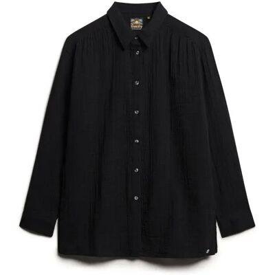 Dameshemd met lange mouwen Superdry Beach Noir S Dameshemd met lange mouwen Superdry Beach Noir S