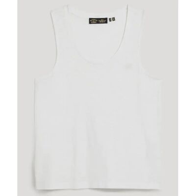 Laag uitgesneden damestanktop Superdry Blanc XL Laag uitgesneden damestanktop Superdry Blanc XL