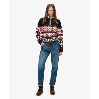 Haal half vrouw Superdry Intarsia Bleu XS Haal half vrouw Superdry Intarsia Bleu XS