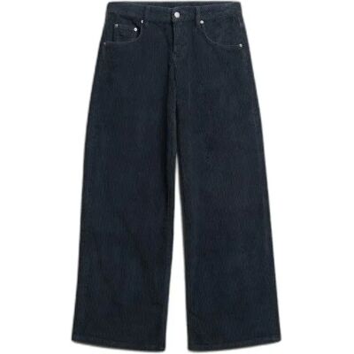 Dame baggy broek met een gemiddelde taille in corduroy Superdry Bleu 26x30 Dame baggy broek met een gemiddelde taille in corduroy Superdry Bleu 26x30