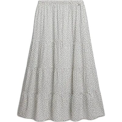 Vrouwenrok Superdry Tiered Blanc M Vrouwenrok Superdry Tiered Blanc M