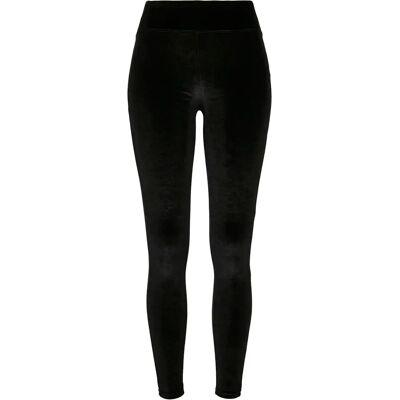 Dames legging met hoge taille Urban Classics velvet Noir XS Dames legging met hoge taille Urban Classics velvet Noir XS