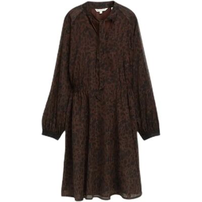 Dierenprint chiffon jurk voor vrouwen Tom Tailor Marron 38 Dierenprint chiffon jurk voor vrouwen Tom Tailor Marron 38