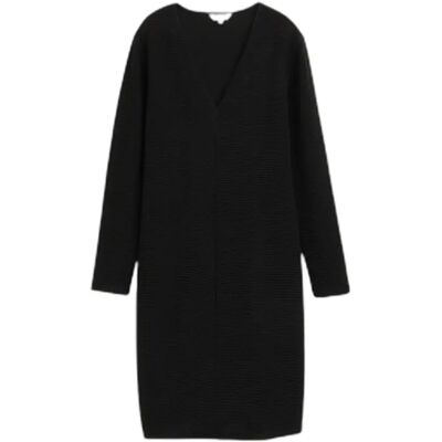 Structuurgebreide v-hals jurk dames Tom Tailor Noir 36 Structuurgebreide v-hals jurk dames Tom Tailor Noir 36