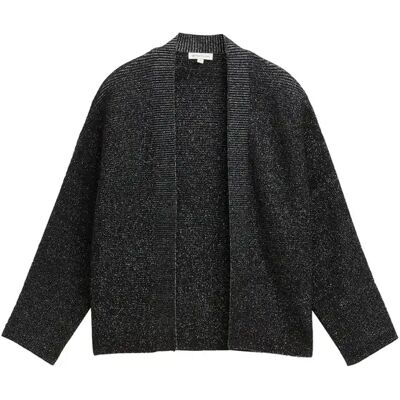 Glitter Effect Kort Vrouwen Cardigan Tom Tailor Noir 3XL Glitter Effect Kort Vrouwen Cardigan Tom Tailor Noir 3XL