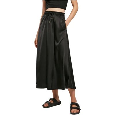 Damesrok in satijn Urban Classics Noir XS Damesrok in satijn Urban Classics Noir XS