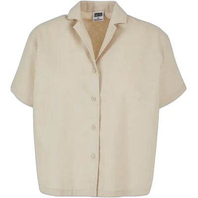 Gemengd linnen vakantie shirt grote maat vrouw Urban Classics Beige 4XL Gemengd linnen vakantie shirt grote maat vrouw Urban Classics Beige 4XL