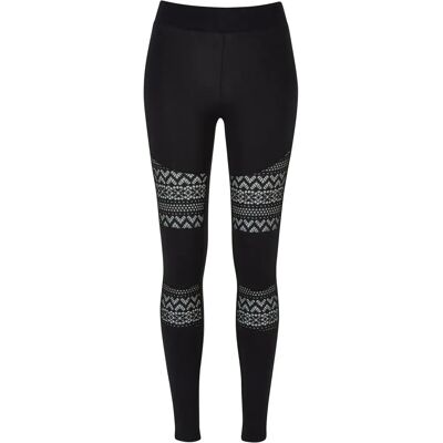 Legging ingelegd met gehaakte dameskant Urban Classics Noir XS Legging ingelegd met gehaakte dameskant Urban Classics Noir XS