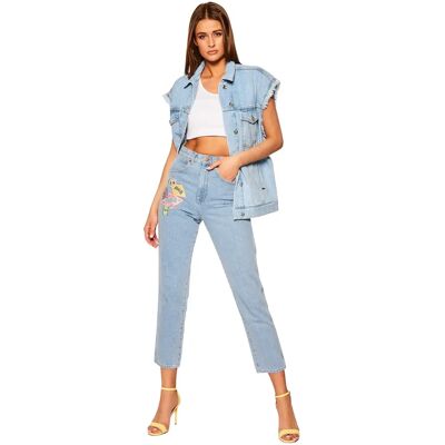 Damesjeans Wrangler Mom Bleu 26x32 Damesjeans Wrangler Mom Bleu 26x32
