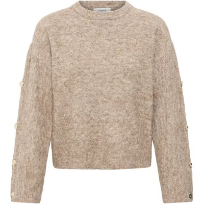 Vrouwentrui b.young BYMilou Button Jumper Beige M Vrouwentrui b.young BYMilou Button Jumper Beige M