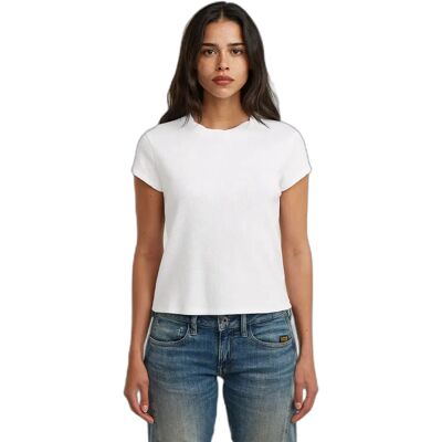 Gestructureerde T-shirt dames G-Star Baby Blanc L Gestructureerde T-shirt dames G-Star Baby Blanc L