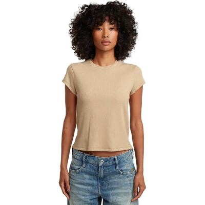 Gestructureerde T-shirt dames G-Star Baby Beige XL Gestructureerde T-shirt dames G-Star Baby Beige XL