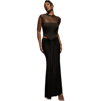 Lage taille jupe voor vrouw Goddiva Maxi Noir L Lage taille jupe voor vrouw Goddiva Maxi Noir L
