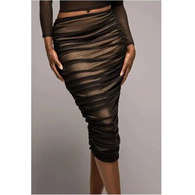 Vrouwenrok Goddiva Midi Noir M Vrouwenrok Goddiva Midi Noir M