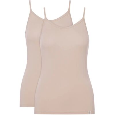 Damestanktop Henderson Blue3 (x2) Beige S Damestanktop Henderson Blue3 (x2) Beige S