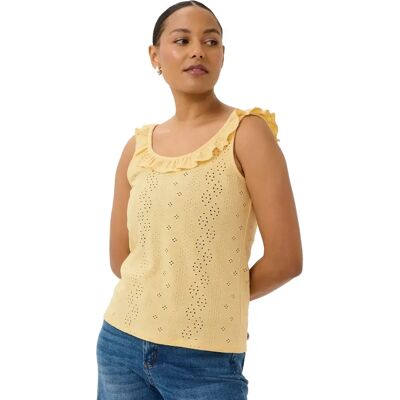 Damestanktop KAFFE Kamaria Frill Jaune XL Damestanktop KAFFE Kamaria Frill Jaune XL