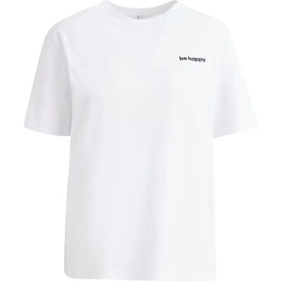 T-shirt Mister Tee Be Happy Wording EMB Wit XL T-shirt Mister Tee Be Happy Wording EMB Wit XL
