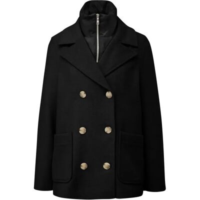 Damescabanjack met gemengde materialen en afneembaar inzetstuk s.Oliver Noir 44 Damescabanjack met gemengde materialen en afneembaar inzetstuk s.Oliver Noir 44