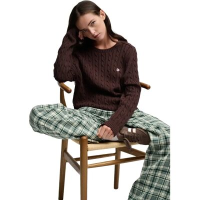Vrouwentrui Superdry Cable Knit Marron XL Vrouwentrui Superdry Cable Knit Marron XL
