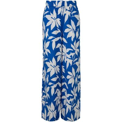 Pantalon met wijde pijpen met plooien en all-over print vrouwen s.Oliver Bleu 32 Pantalon met wijde pijpen met plooien en all-over print vrouwen s.Oliver Bleu 32