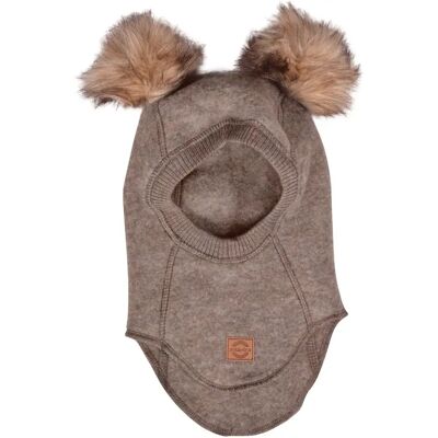 Volledige wollen babymuts met pompon Mikk-Line Marron 3/4 ans Volledige wollen babymuts met pompon Mikk-Line Marron 3/4 ans