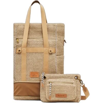 Vrouwen raffia rugzak Desigual Voyager Beige TU Vrouwen raffia rugzak Desigual Voyager Beige TU